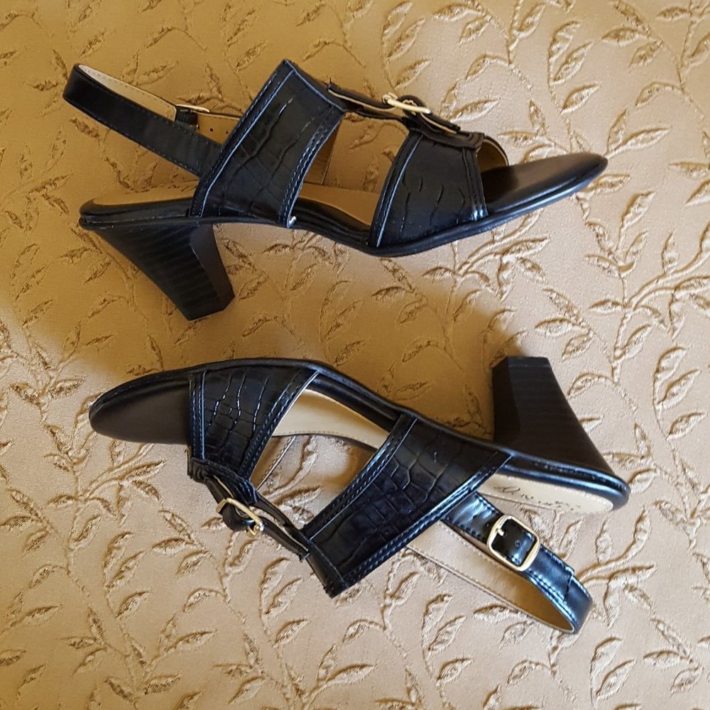 Black Crocodile Sandals - Picture 7 of 7